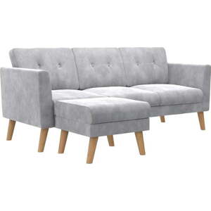 Světle šedá sametová pohovka 82 cm Gloria – CosmoLiving by Cosmopolitan