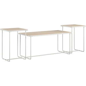 Konzolový stolek s deskou v dekoru jasanového dřeva v bílo-přírodní barvě 49x99 cm Dante – Støraa
