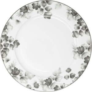 Porcelánové talíře v bílé a světle šedé barvě v sadě 6 ks ø 26 cm Foliage gray – Villa Altachiara