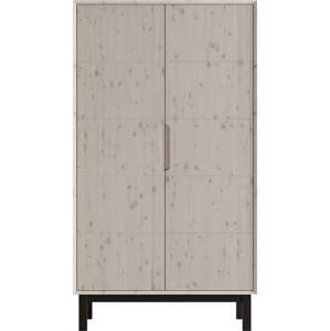 Bílá dětská šatní skříň z borovicového dřeva 100x180 cm Country – Pinio