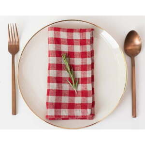 Lněné ubrousky v sadě 2 ks Red Gingham – Linen Tales