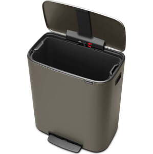 Šedý nášlapný ocelový odpadkový koš 60 l Bo – Brabantia