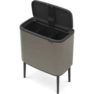 Šedý dotykový ocelový odpadkový koš na tříděný odpad 33 l Bo Touch Bin – Brabantia