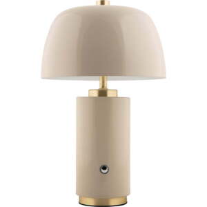 Krémová LED stmívatelná stolní lampa s kovovým stínidlem (výška 30 cm) Freya – Leitmotiv
