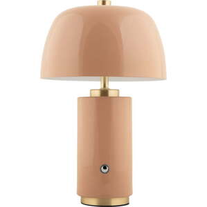 Béžová LED stmívatelná stolní lampa s kovovým stínidlem (výška 30 cm) Freya – Leitmotiv