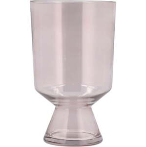 Světle růžová skleněná váza (výška 24 cm) Drum – Villa Collection