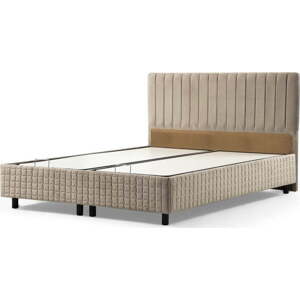 Béžová čalouněná jednolůžková postel s úložným prostorem a roštem 120x200 cm Safir – Kalune Design