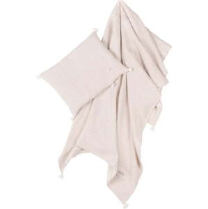 Krémová mušelínová dětská deka a polštář v sadě 100x130 cm Muslin Linen – Malomi Kids