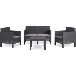 Tmavě šedý plastový zahradní lounge set pro 4 Penelope – Toomax