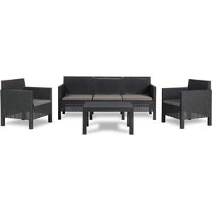 Tmavě šedý plastový zahradní lounge set pro 5 Penelope – Toomax