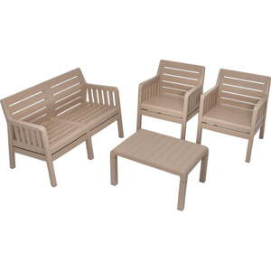 Béžový zahradní lounge set pro 4 Lara – Floriane Garden