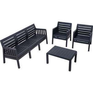 Antracitový zahradní lounge set pro 5 Lara – Floriane Garden