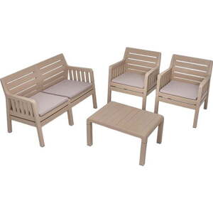 Béžový zahradní lounge set pro 4 Lara – Floriane Garden