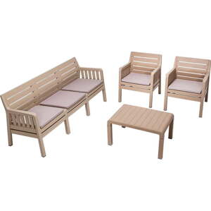 Béžový zahradní lounge set pro 5 Lara – Floriane Garden