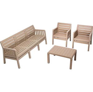 Béžový zahradní lounge set pro 5 Lara – Floriane Garden