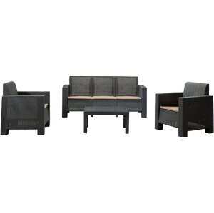 Antracitový zahradní lounge set pro 5 Aksu – Floriane Garden