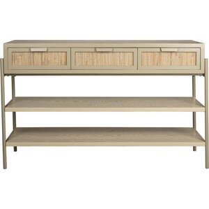 Béžový konzolový stolek v dekoru jedle 38x120 cm Yasu – Dutchbone