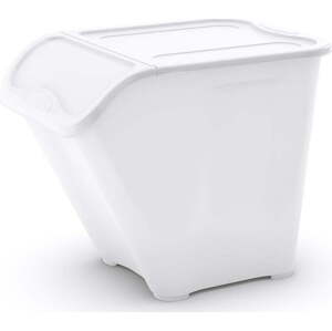 Bílý plastový úložný box s víkem 55x39x46 cm All In Box – KIS