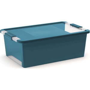 Plastový úložný box s víkem v petrolejové barvě 55x35x19 cm Bi-Box – KIS