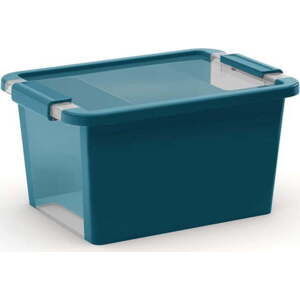 Plastový úložný box s víkem v petrolejové barvě 36,5x26x19 cm Bi-Box – KIS