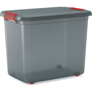 Šedý plastový úložný box s víkem 59x39x45 cm K Latch Box – KIS