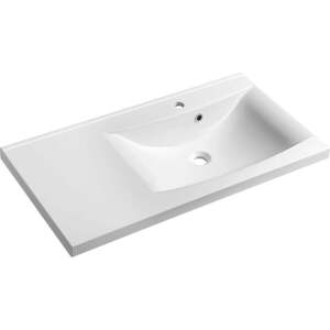 Bílé umyvadlo z litého mramoru 90x48 cm Luciola – Sapho