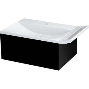 Černá závěsná skříňka s umyvadlem 60x26 cm Zeus – Sapho