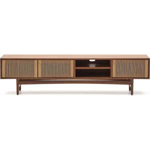 Hnědý TV stolek v dekoru ořechu 200x50 cm Elan – Kave Home