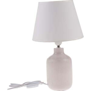 Krémová stolní lampa s textilním stínidlem (výška 41 cm) – Dakls