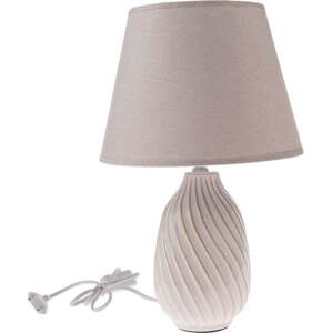 Šedá stolní lampa s textilním stínidlem (výška 38 cm) – Dakls
