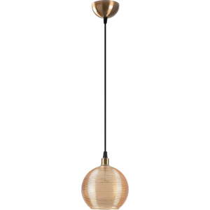 Závěsné svítidlo v okrově žluté a zlaté barvě se skleněným stínidlem ø 15 cm Muzo – Opviq lights