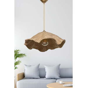 Světle hnědé závěsné svítidlo s textilním stínidlem ø 44 cm – Opviq lights