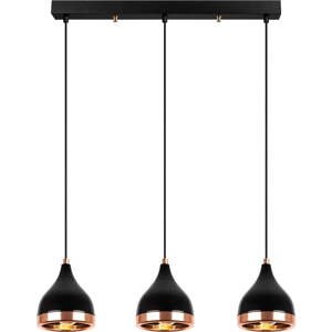 Závěsné svítidlo v černo-měděné barvě s kovovým stínidlem Yildo – Opviq lights