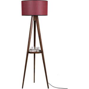 Červeno-hnědá stojací lampa s textilním stínidlem (výška 153 cm) Sehbalı Tripod – Opviq lights