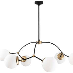 Bílo-černé závěsné svítidlo se skleněným stínidlem ø 90 cm Kromozom – Opviq lights