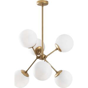 Závěsné svítidlo v bílo-zlaté barvě se skleněným stínidlem ø 55 cm Gondol – Opviq lights