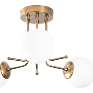 Stropní svítidlo v bílo-zlaté barvě se skleněným stínidlem ø 15 cm Daisy – Opviq lights