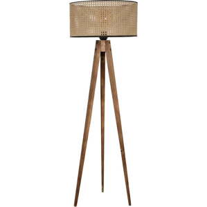 Hnědá stojací lampa s textilním stínidlem (výška 153 cm) Tripod – Opviq lights
