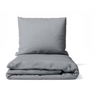 Šedé povlečení na jednolůžko z mikrosaténu 140x200 cm Basic – Bonami Essentials