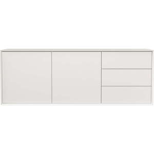 Bílá nízká závěsná komoda 168x61 cm Wall – Tenzo