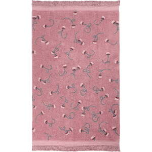 Růžový pratelný ručně tkaný bavlněný dětský koberec 140x210 cm English Garden Ash Rose – Lorena Canals