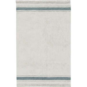 Modro-krémový pratelný ručně tkaný bavlněný koberec 90x130 cm Gastro Vintage Blue – Lorena Canals