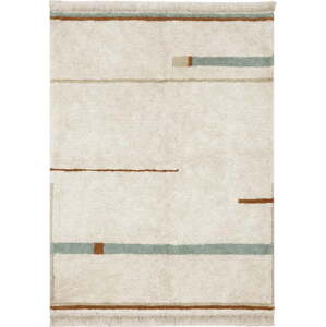 Modro-krémový pratelný ručně tkaný bavlněný koberec 140x200 cm Lanes Vintage Blue – Lorena Canals
