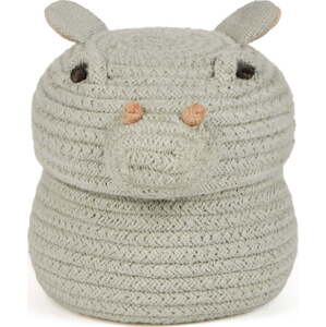 Světle modrý látkový dětský koš na hračky ø 15x15 cm Mini Henry the Hippo – Lorena Canals