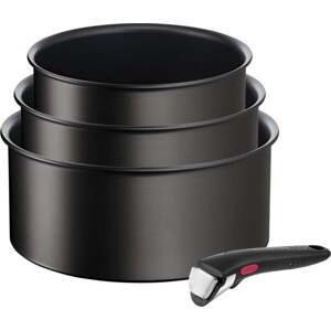 Hliníkové hrnce s nepřilnavým povrchem na indukci v sadě 3 ks INGENO Eco Resist L3979202 – Tefal