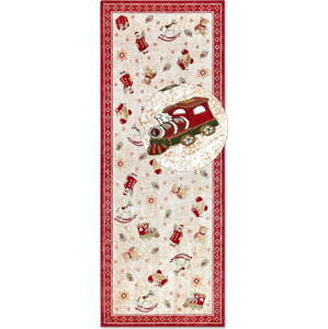 Červený běhoun s vánočním motivem s příměsí bavlny 80x200 cm Toy's Delight Red Christmas – Villeroy&Boch