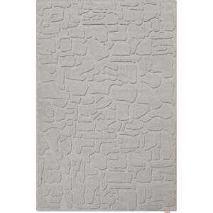 Šedý vlněný koberec 133x190 cm Morphic Dunes – Agnella
