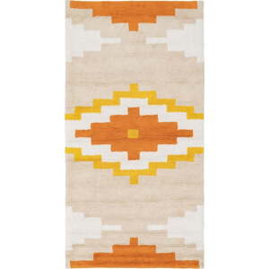 Oranžový pratelný bavlněný běhoun 90x175 cm Azteca – Ixia