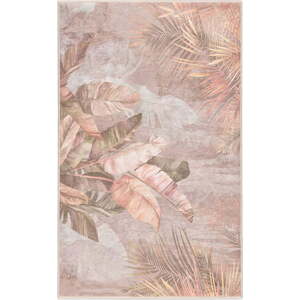 Béžový pratelný koberec 80x150 cm Dusty Leaves – Mila Home