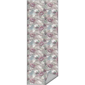 Fialovo-šedý pratelný běhoun 80x200 cm Dusty Flowers – Mila Home